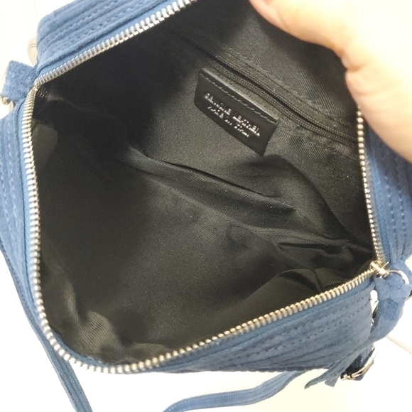 Silver Star and Stripe Blue & Silver Suede Crossbody - Picture 5 of 9